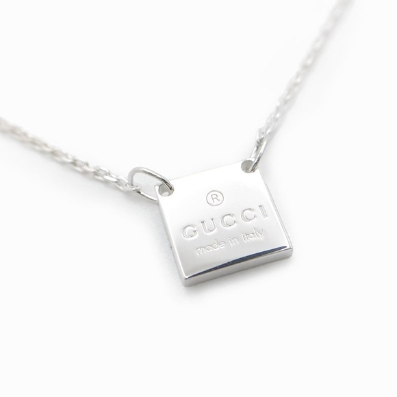 BRAND NEW ✨ GUCCI Sterling Silver Square Logo Necklace - Picture 5 of 10